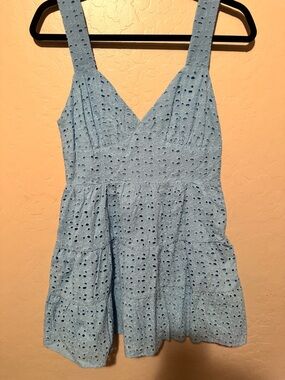 Forever 21 Light Blue Eyelet Mini Dress